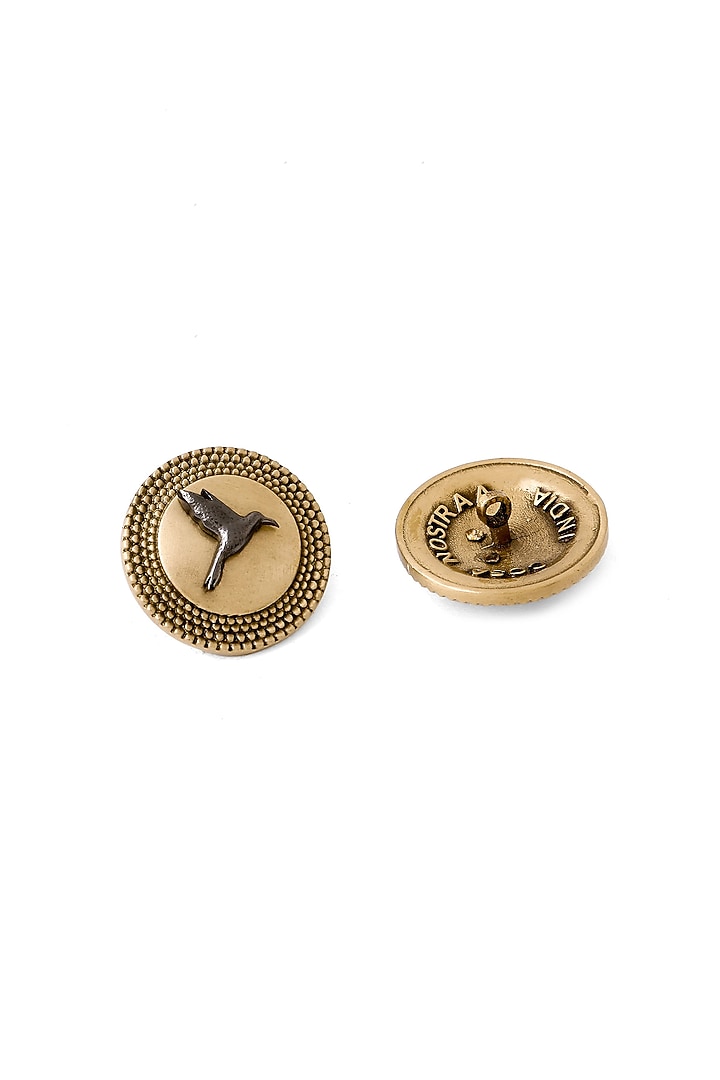 Antique Gold Brass Buttons (Set of 5) by Cosa Nostraa at Pernia's Pop Up Shop