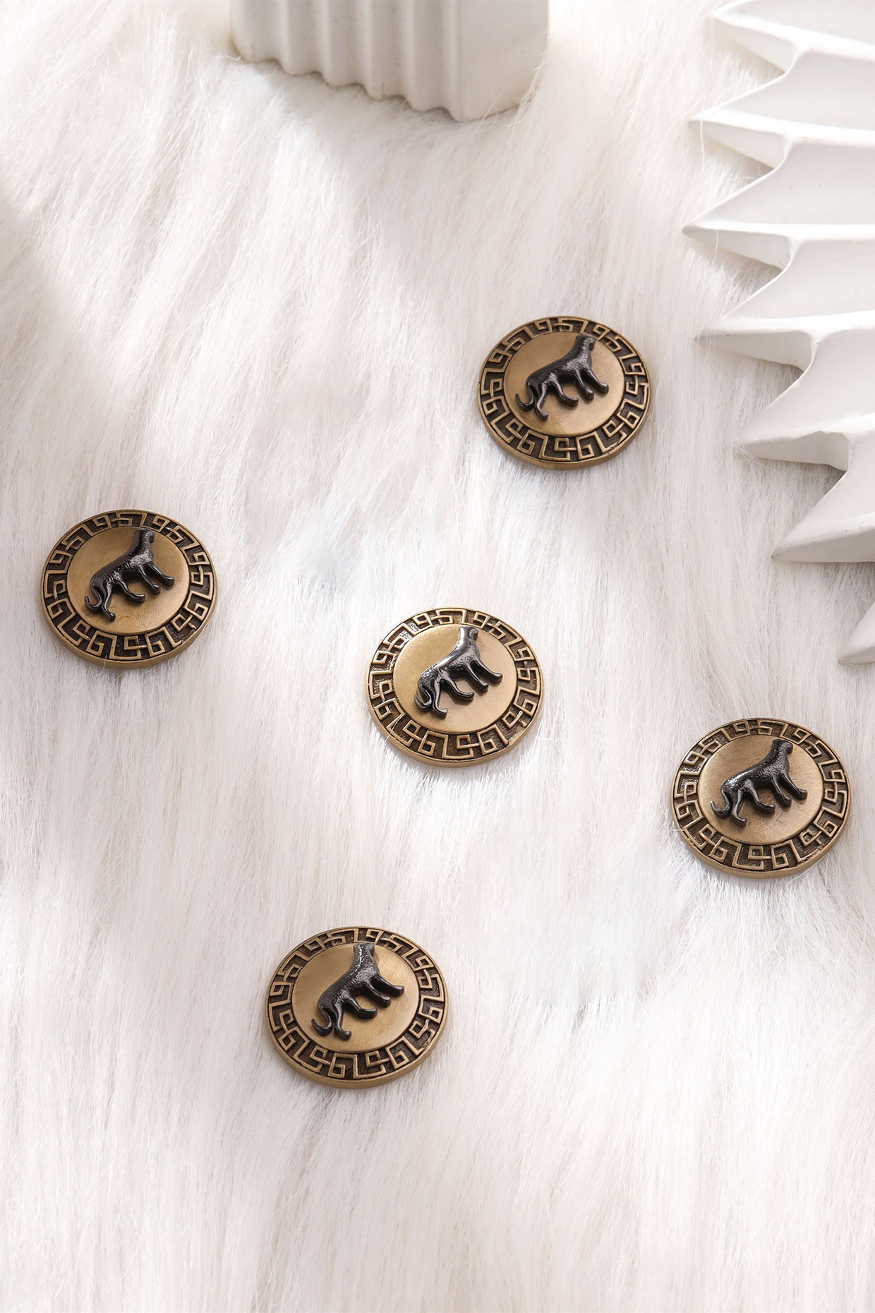 Antique Gold Brass Buttons (Set of 5) by Cosa Nostraa