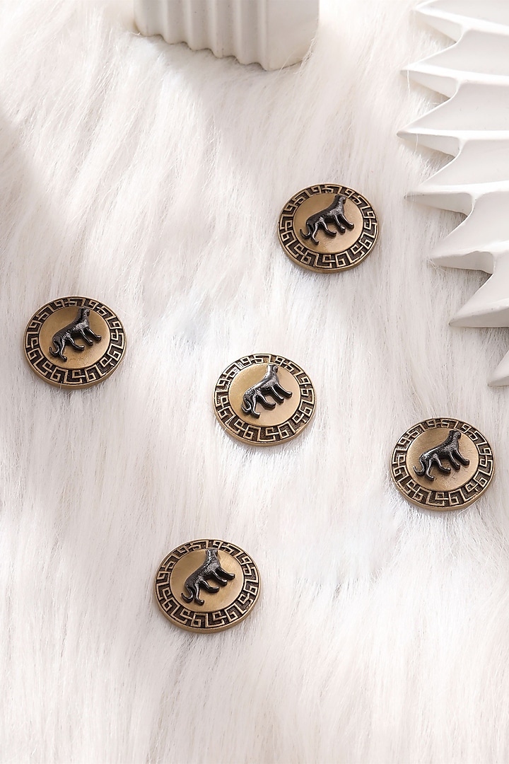 Antique Gold Brass Buttons (Set of 5) by Cosa Nostraa