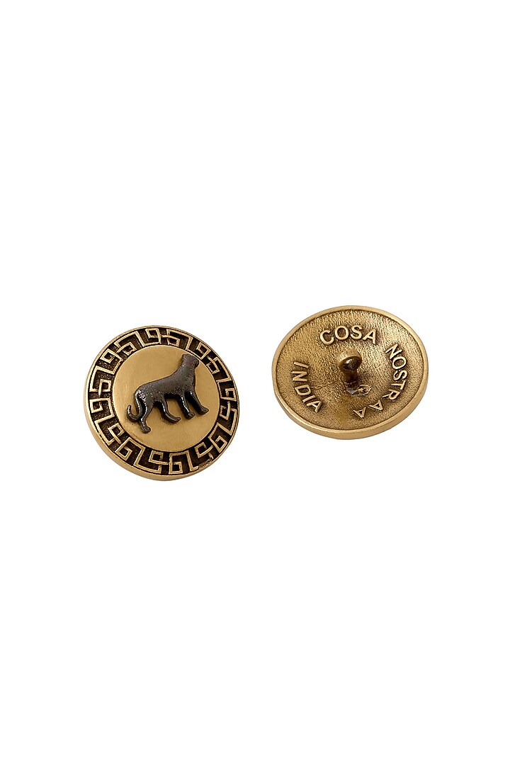 Antique Gold Brass Buttons (Set of 5) by Cosa Nostraa at Pernia's Pop Up Shop