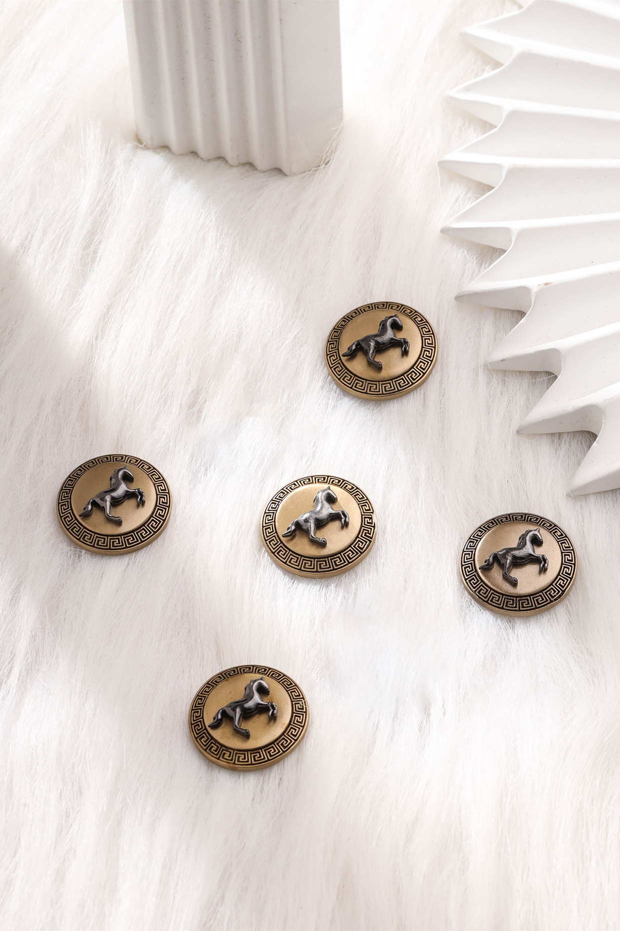 Antique Gold Brass Buttons (Set of 5) by Cosa Nostraa