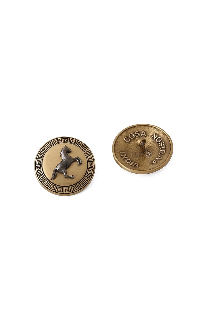 Antique Gold Brass Buttons (Set of 5) by Cosa Nostraa at Pernia's Pop Up Shop