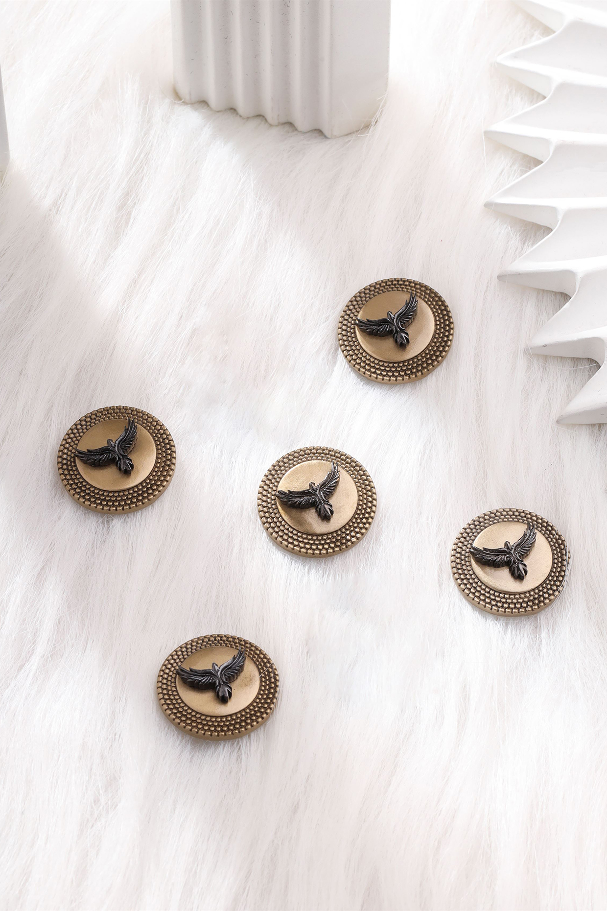 Antique Gold Brass Buttons (Set of 5) by Cosa Nostraa