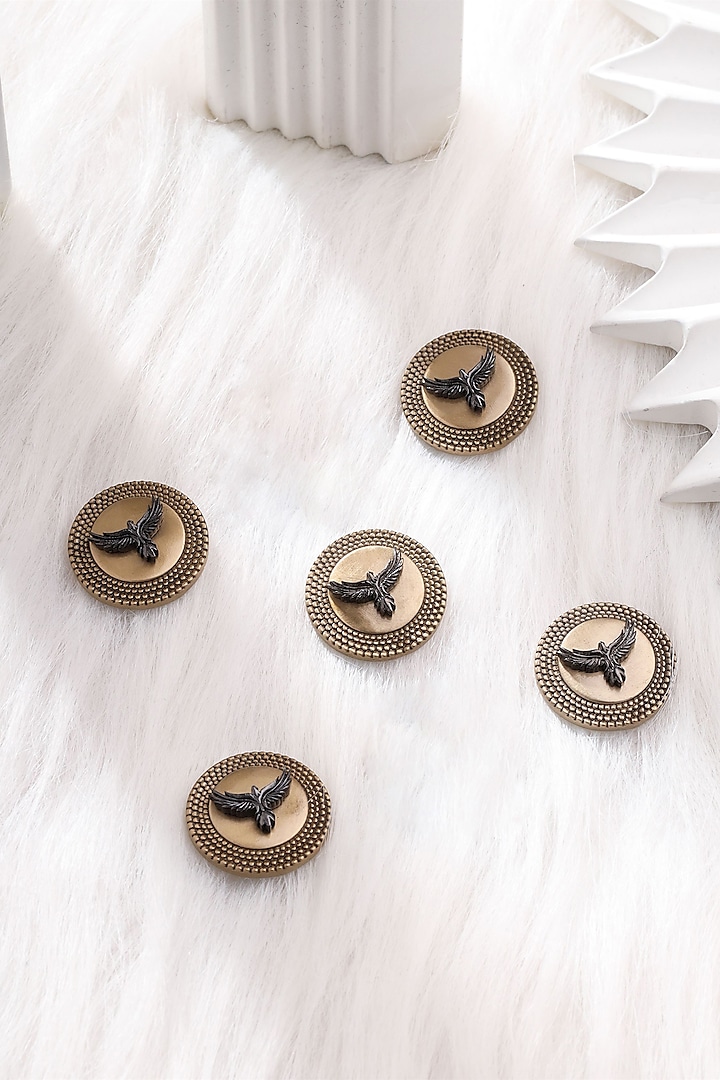 Antique Gold Brass Buttons (Set of 5) by Cosa Nostraa