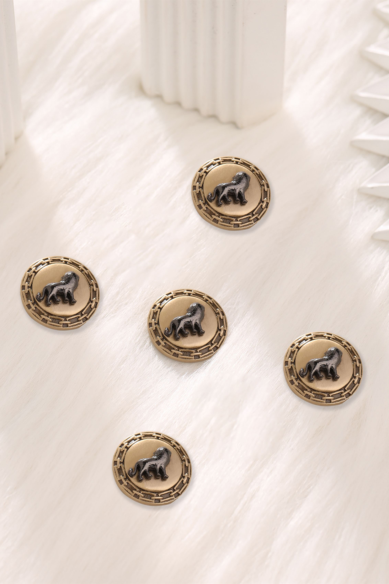 Antique Gold Brass Buttons (Set of 5) by Cosa Nostraa
