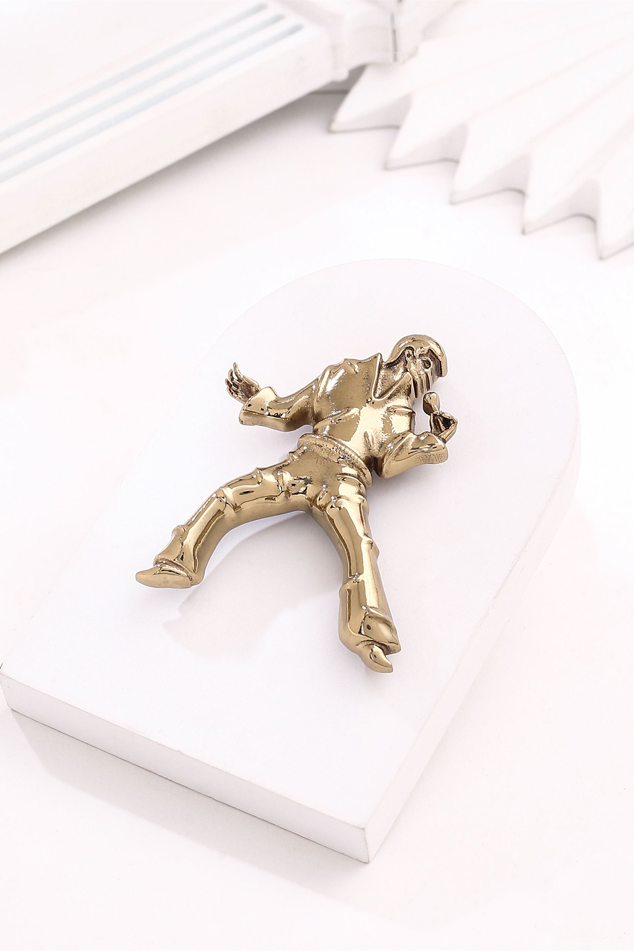 Gold Brass Elvis Presley Brooch by Cosa Nostraa