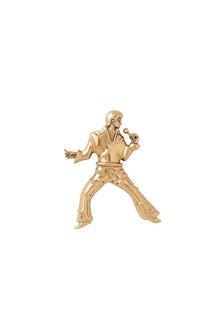 Gold Brass Elvis Presley Brooch by Cosa Nostraa at Pernia's Pop Up Shop