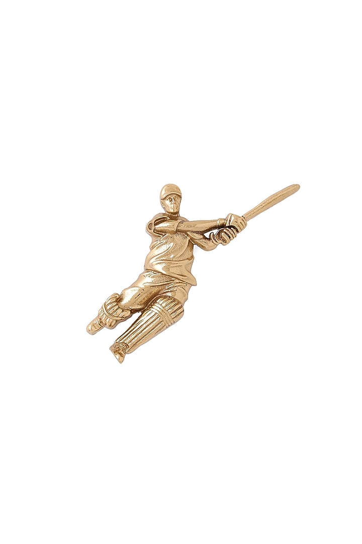Gold Brass MS Dhoni Brooch by Cosa Nostraa at Pernia's Pop Up Shop