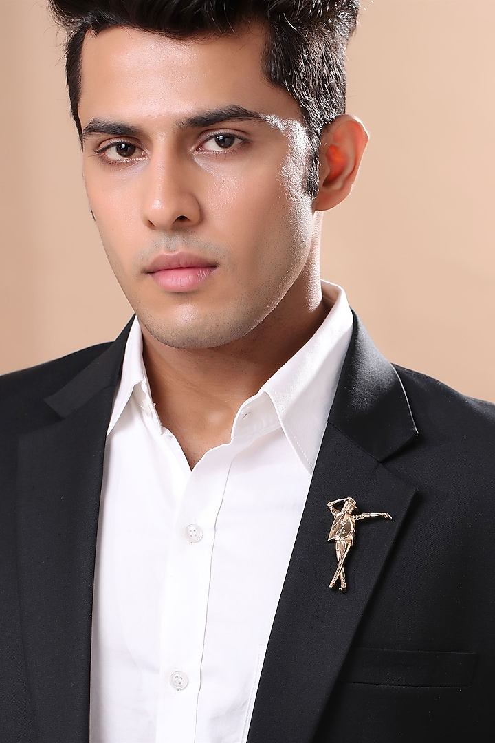 Gold Brass Michael Jackson Brooch by Cosa Nostraa at Pernia's Pop Up Shop