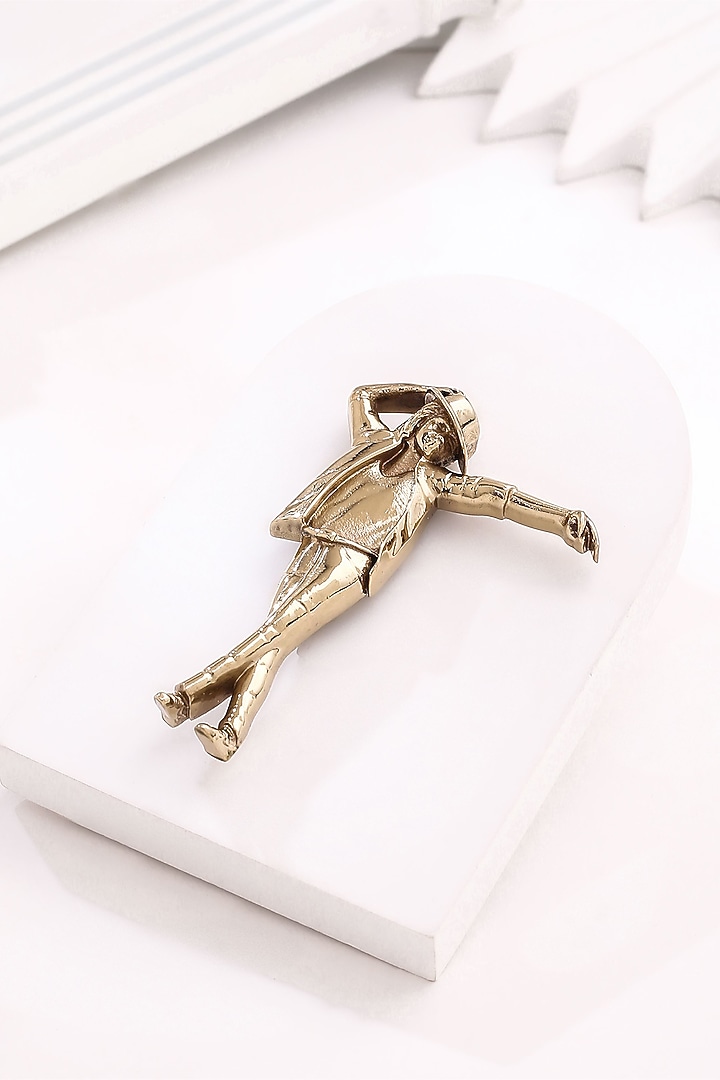 Gold Brass Michael Jackson Brooch by Cosa Nostraa at Pernia's Pop Up Shop
