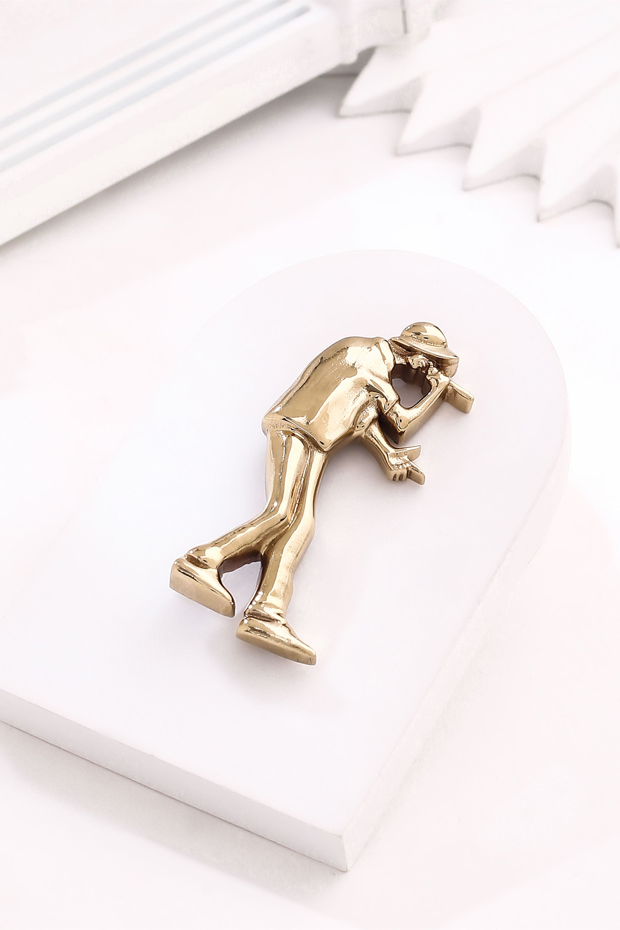 Gold Brass Brooch by Cosa Nostraa