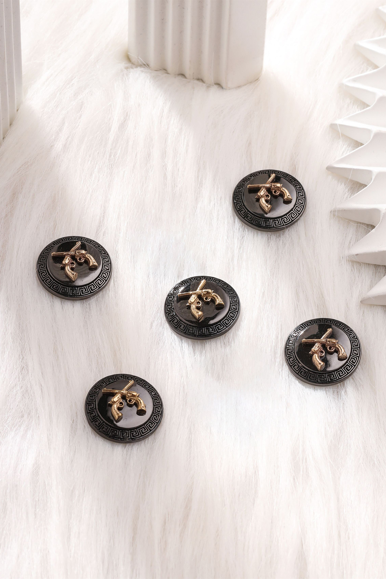 Grey Brass Buttons (Set of 5) by Cosa Nostraa