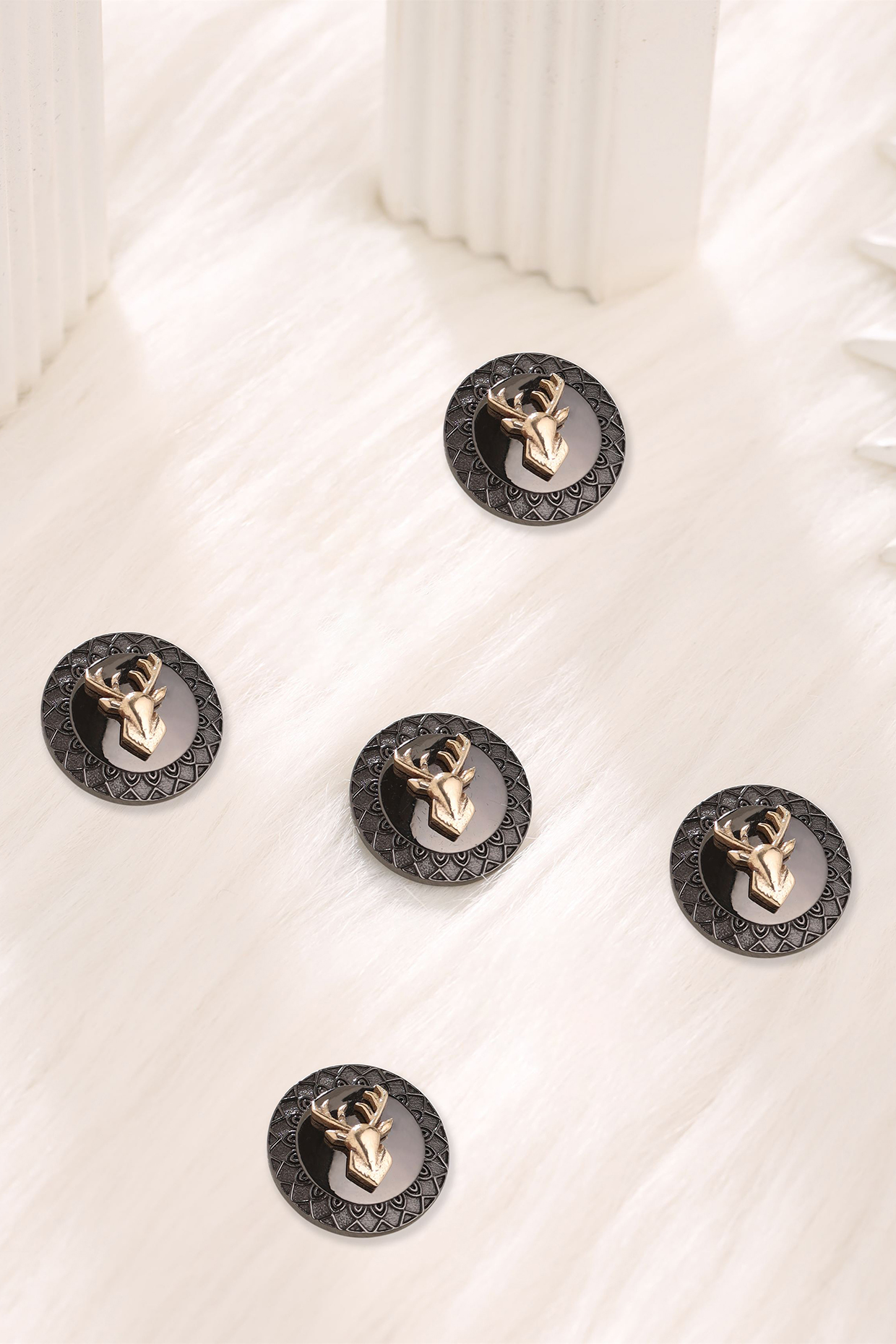 Grey Brass Buttons (Set of 5) by Cosa Nostraa