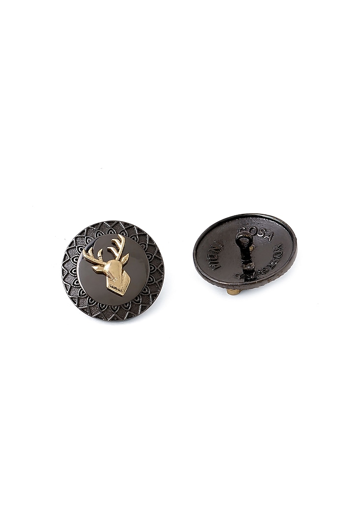 Grey Brass Buttons (Set of 5) by Cosa Nostraa at Pernia's Pop Up Shop