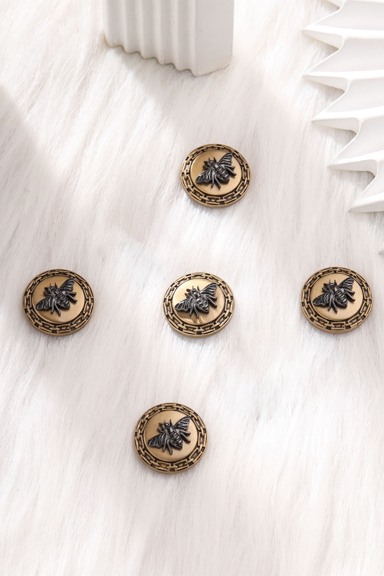 Antique Gold Brass Buttons (Set of 5) by Cosa Nostraa