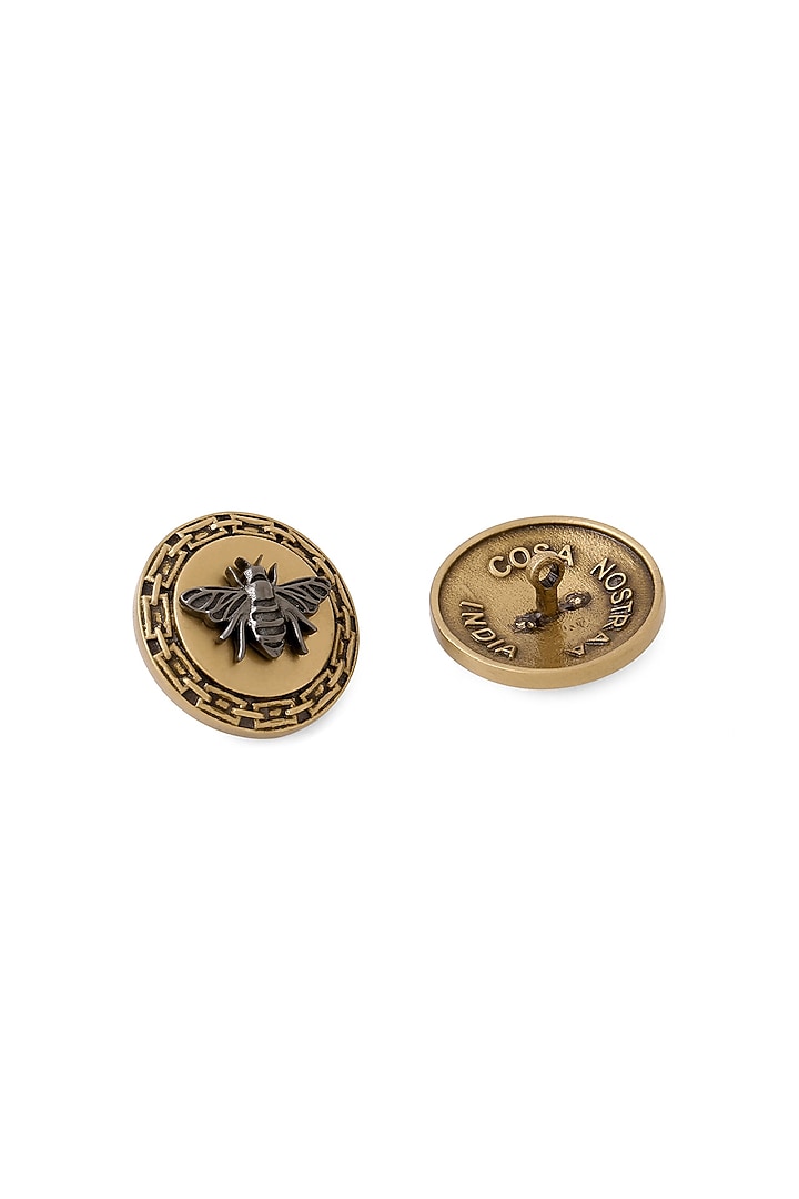 Antique Gold Brass Buttons (Set of 5) by Cosa Nostraa at Pernia's Pop Up Shop