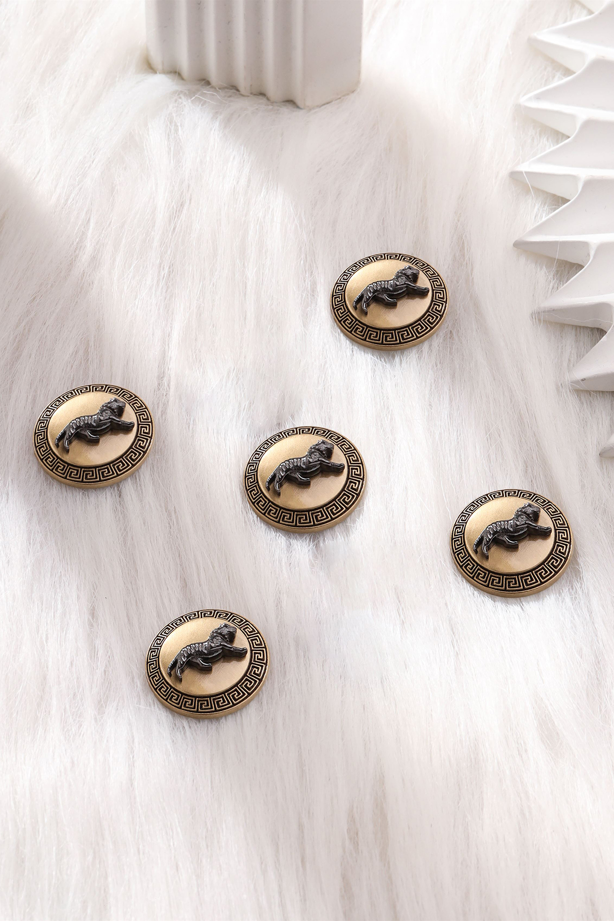 Antique Gold Brass Buttons (Set of 5) by Cosa Nostraa
