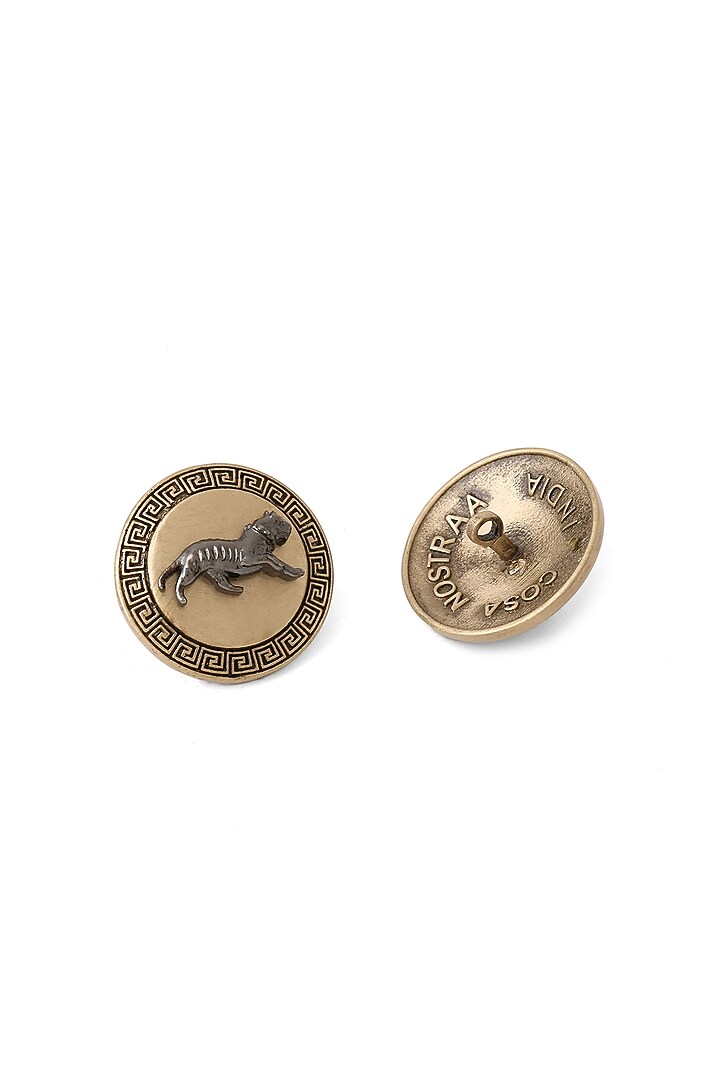 Antique Gold Brass Buttons (Set of 5) by Cosa Nostraa at Pernia's Pop Up Shop