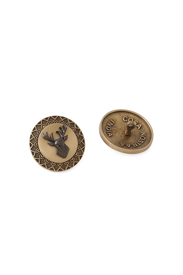 Antique Gold Brass Buttons (Set of 5) by Cosa Nostraa at Pernia's Pop Up Shop