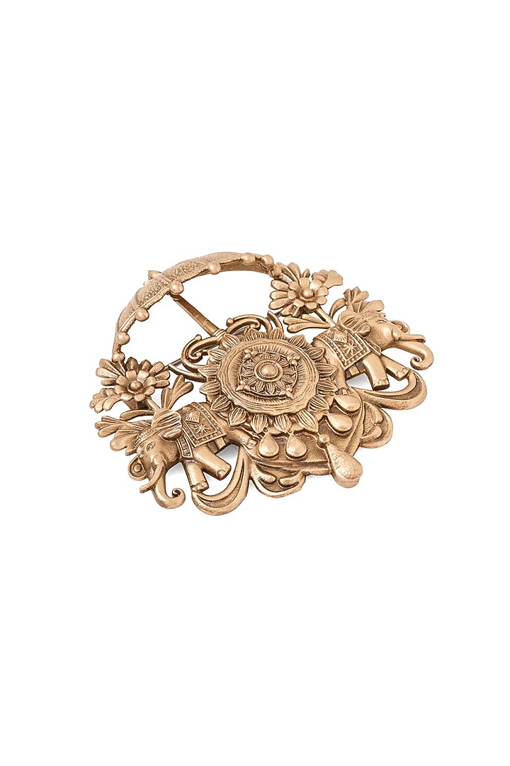 Oxidised Antique Gold Majestic Elephant Brooch by Cosa Nostraa at Pernia's Pop Up Shop