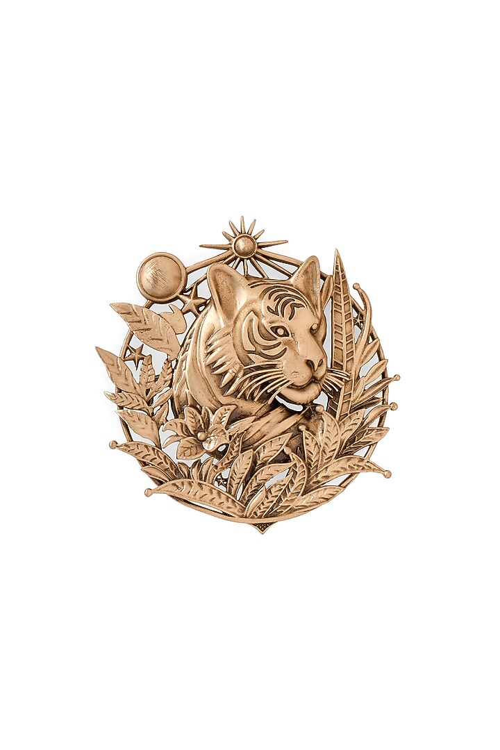 Oxidised Antique Gold Majestic Guardian Brooch by Cosa Nostraa at Pernia's Pop Up Shop