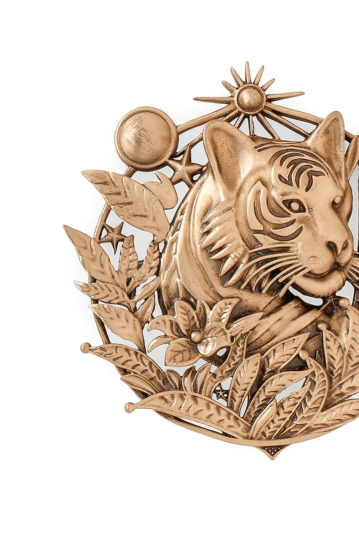 Oxidised Antique Gold Majestic Guardian Brooch by Cosa Nostraa at Pernia's Pop Up Shop