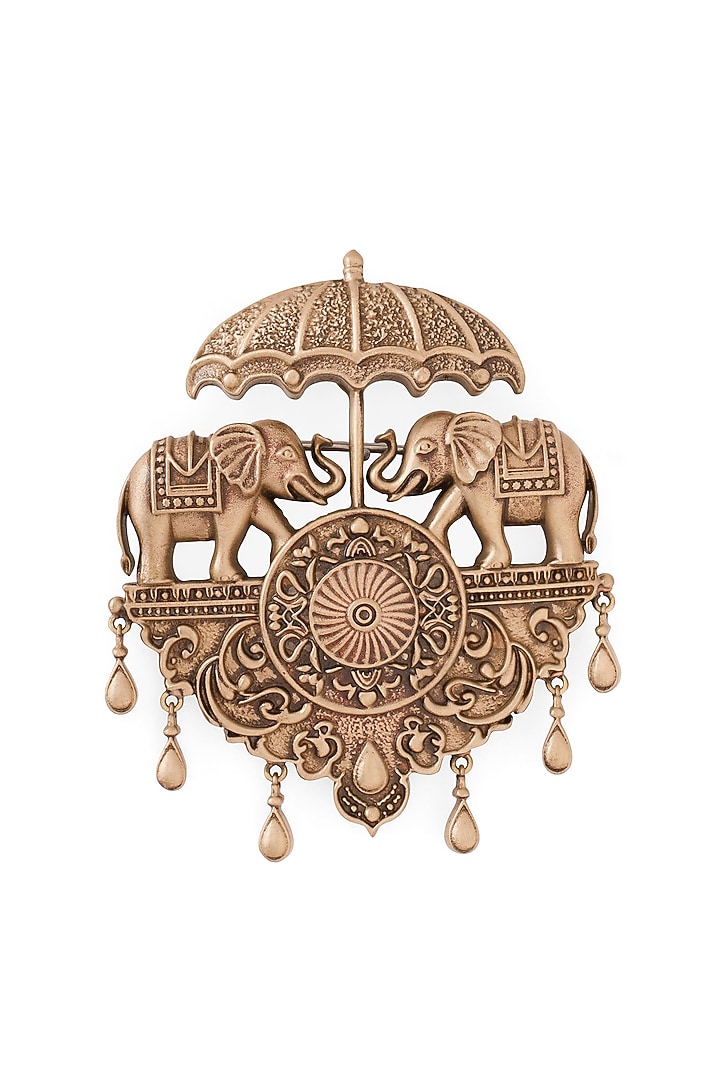 Oxidised Antique Gold Regal Parade Brooch by Cosa Nostraa at Pernia's Pop Up Shop