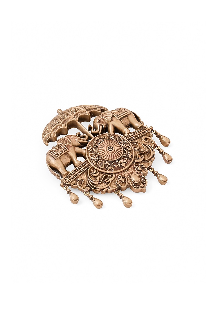 Oxidised Antique Gold Regal Parade Brooch by Cosa Nostraa at Pernia's Pop Up Shop