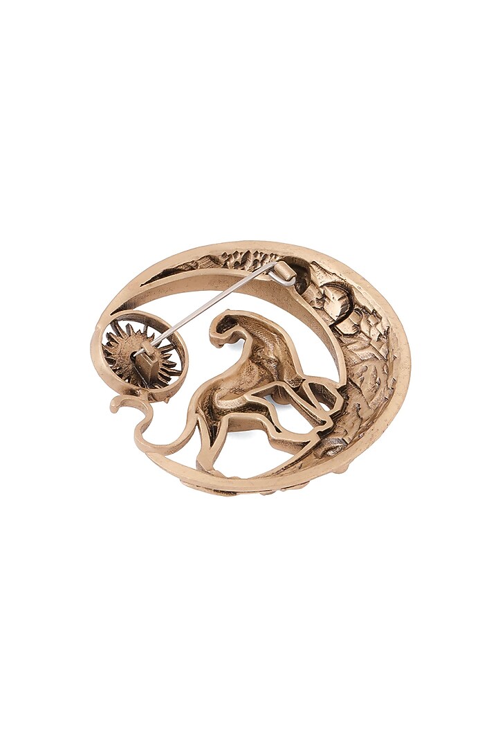 Oxidised Antique Gold Celestial Panther Brooch by Cosa Nostraa at Pernia's Pop Up Shop