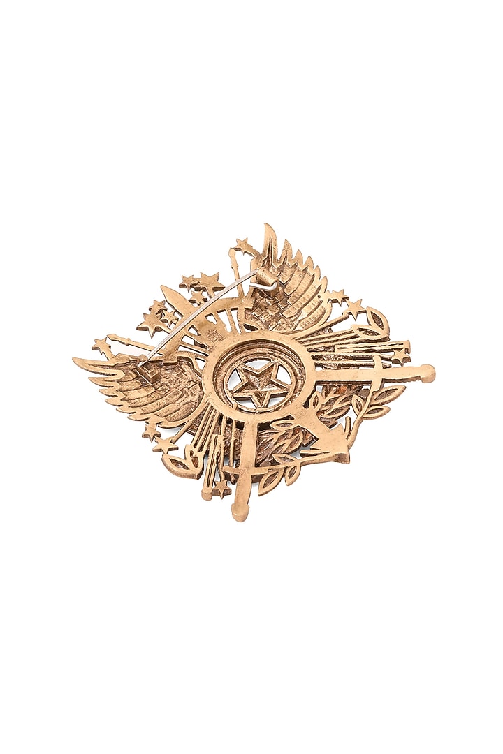 Oxidised Antique Gold Imperial Valor Brooch by Cosa Nostraa at Pernia's Pop Up Shop
