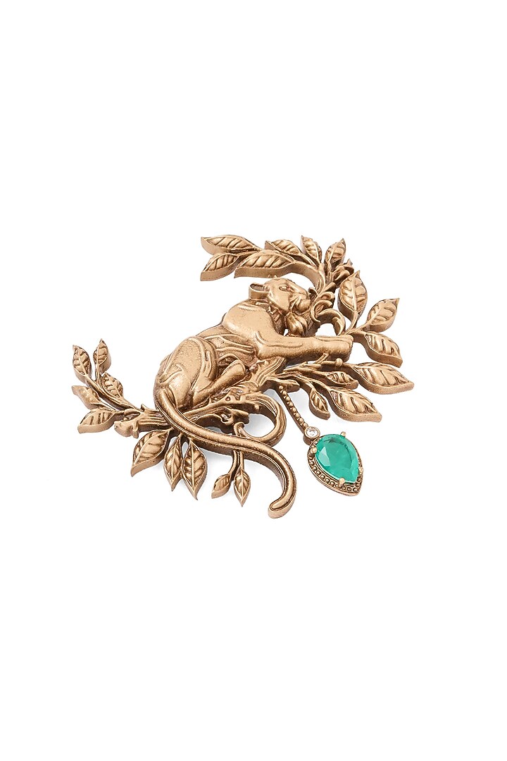 Oxidised Antique Gold Majestic Panther Power Brooch by Cosa Nostraa at Pernia's Pop Up Shop