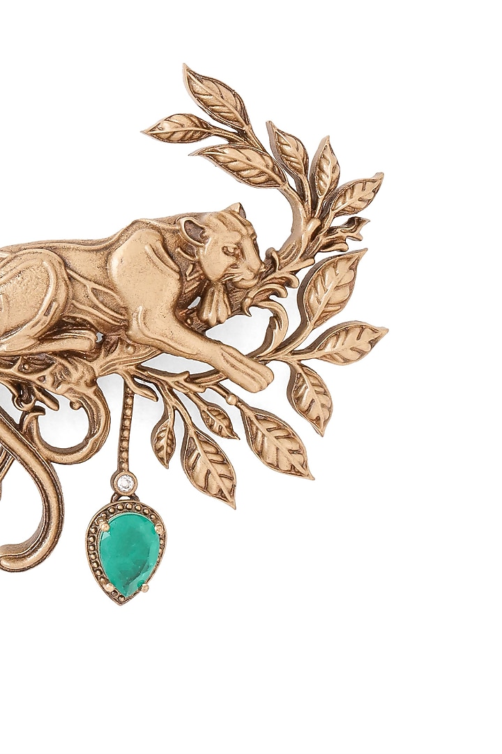 Oxidised Antique Gold Majestic Panther Power Brooch by Cosa Nostraa at Pernia's Pop Up Shop