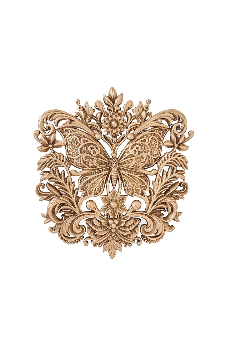 Oxidised Antique Gold Majestic Butterfly Filigree Brooch by Cosa Nostraa at Pernia's Pop Up Shop
