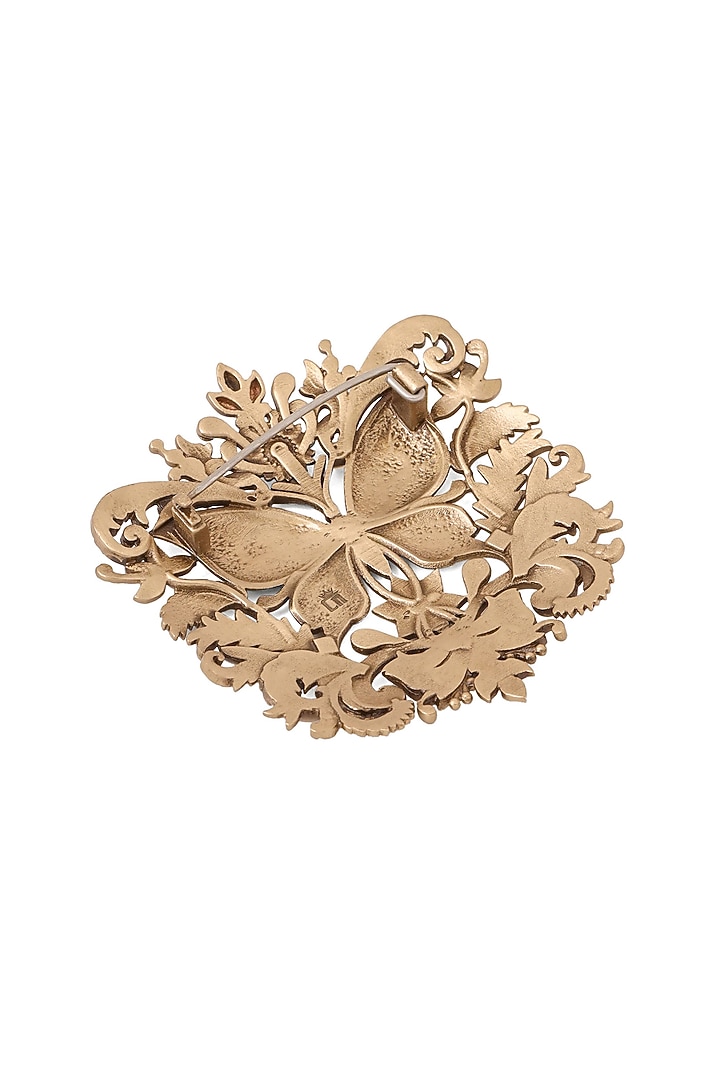 Oxidised Antique Gold Majestic Butterfly Filigree Brooch by Cosa Nostraa at Pernia's Pop Up Shop