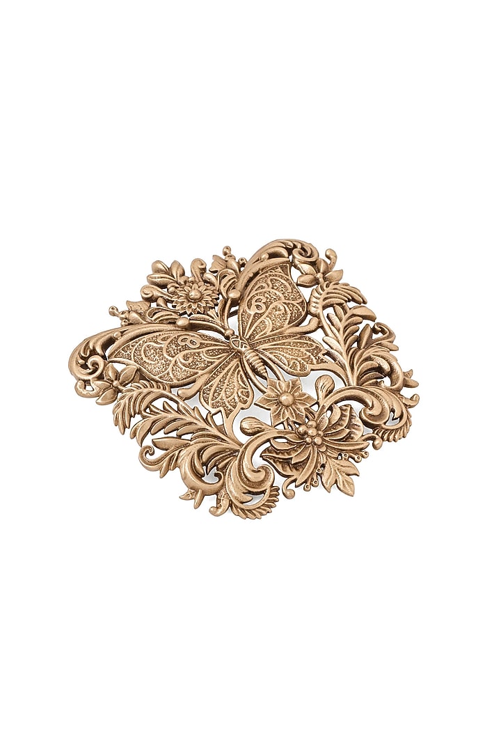 Oxidised Antique Gold Majestic Butterfly Filigree Brooch by Cosa Nostraa at Pernia's Pop Up Shop