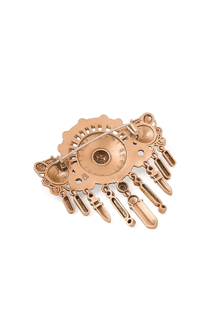 Oxidised Antique Gold Regal Emblem Brooch by Cosa Nostraa at Pernia's Pop Up Shop