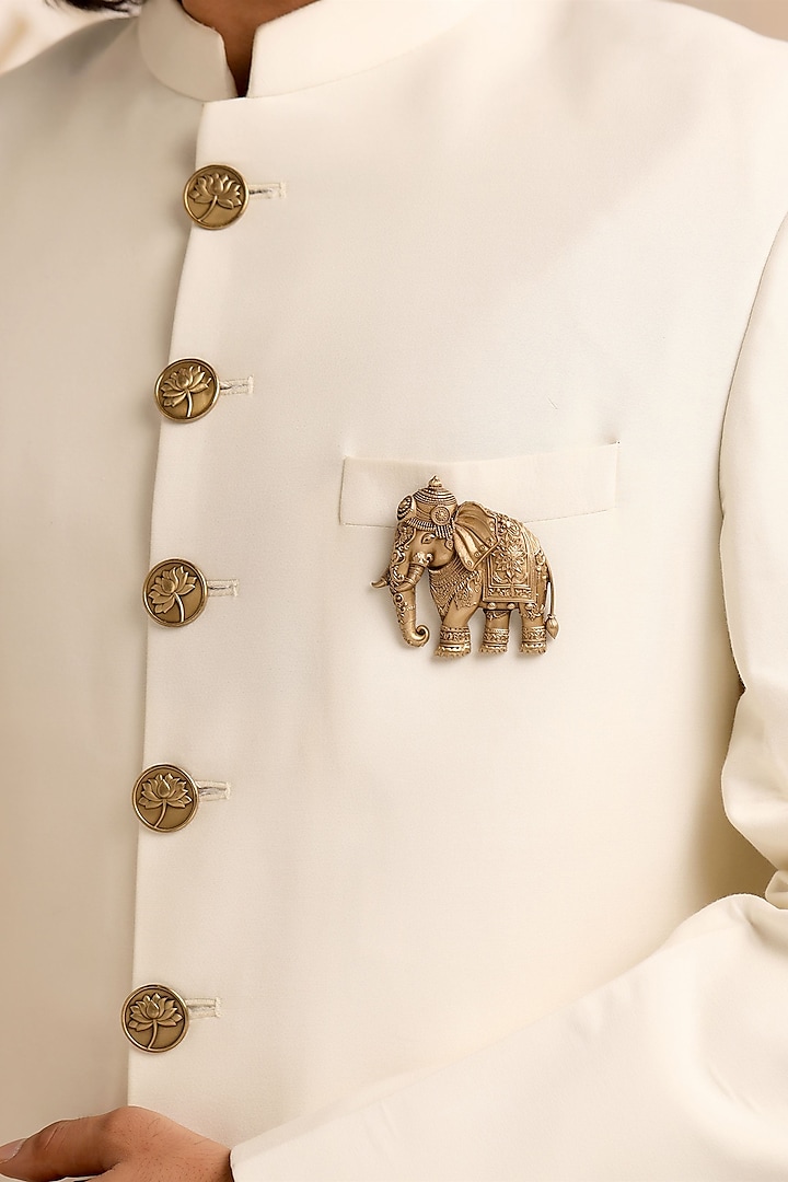 Oxidised Antique Gold Royal Maharaja Elephant Brooch by Cosa Nostraa at Pernia's Pop Up Shop