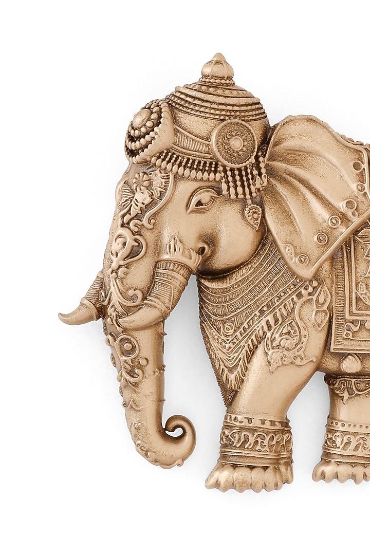 Oxidised Antique Gold Royal Maharaja Elephant Brooch by Cosa Nostraa at Pernia's Pop Up Shop