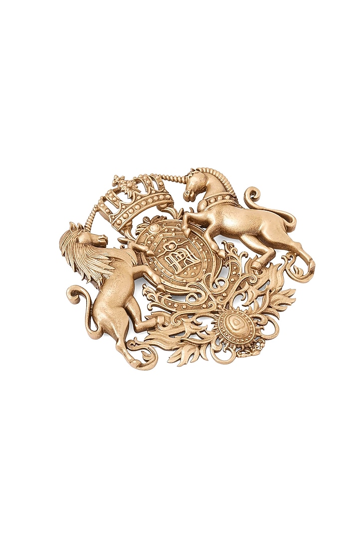 Oxidised Antique Gold Regal Majestic Unicorn Brooch by Cosa Nostraa at Pernia's Pop Up Shop