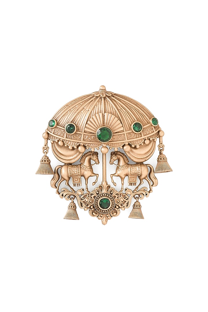 Oxidised Antique Gold Regal Carousel Pin by Cosa Nostraa at Pernia's Pop Up Shop