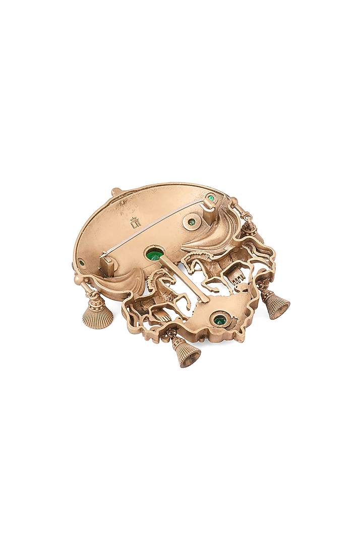 Oxidised Antique Gold Regal Carousel Pin by Cosa Nostraa at Pernia's Pop Up Shop