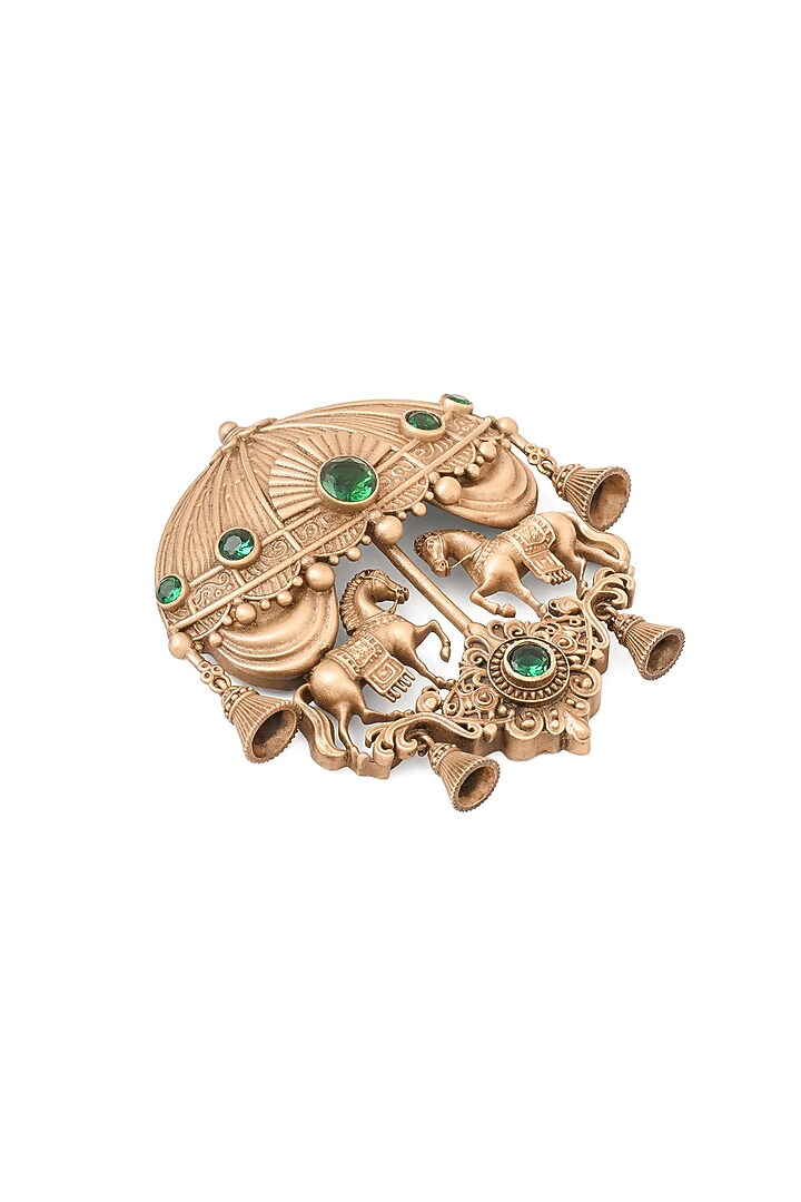 Oxidised Antique Gold Regal Carousel Pin by Cosa Nostraa at Pernia's Pop Up Shop