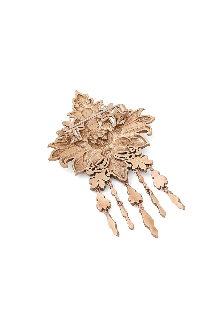 Oxidised Antique Gold Lotus Splendor Brooch by Cosa Nostraa at Pernia's Pop Up Shop