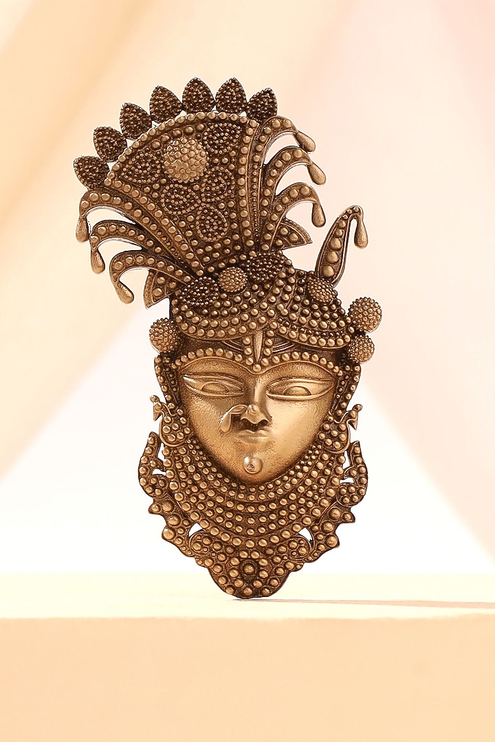 Oxidised Antique Gold Divine Shrinathji Adornment Brooch by Cosa Nostraa at Pernia's Pop Up Shop