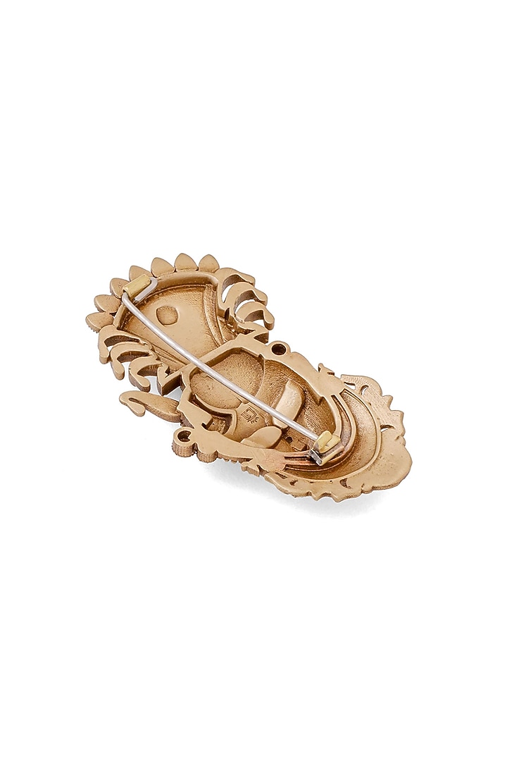 Oxidised Antique Gold Divine Shrinathji Adornment Brooch by Cosa Nostraa at Pernia's Pop Up Shop