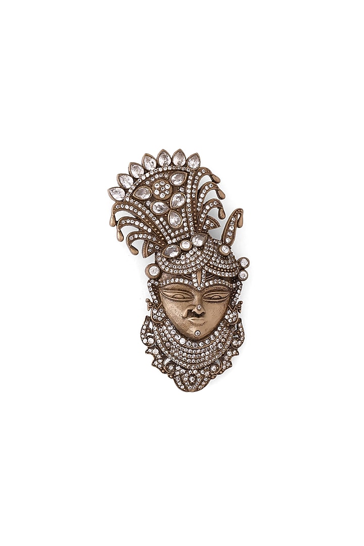 Oxidised Antique Gold Divine Shrinathji Adornment Brooch by Cosa Nostraa at Pernia's Pop Up Shop