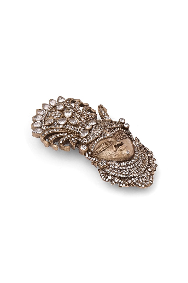Oxidised Antique Gold Divine Shrinathji Adornment Brooch by Cosa Nostraa at Pernia's Pop Up Shop
