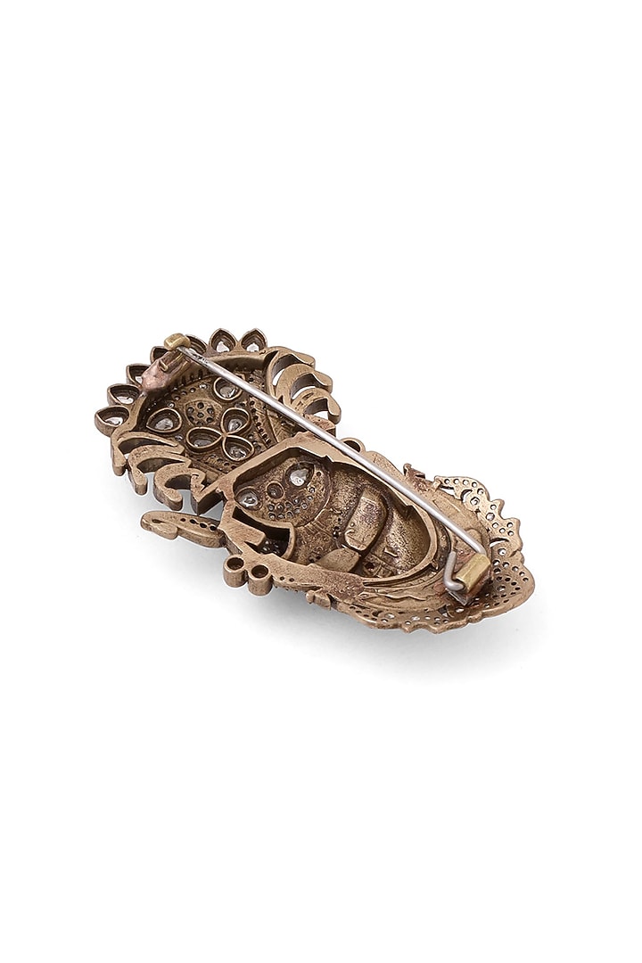 Oxidised Antique Gold Divine Shrinathji Adornment Brooch by Cosa Nostraa at Pernia's Pop Up Shop