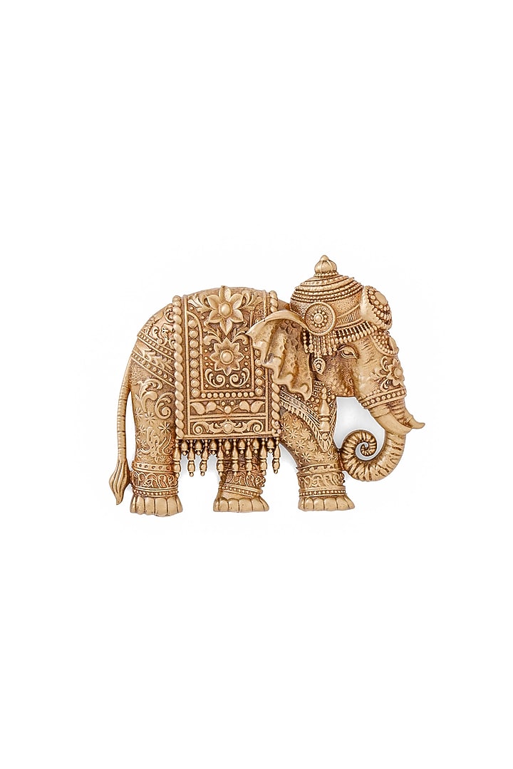 Oxidised Antique Gold Heritage Elephant Brooch by Cosa Nostraa at Pernia's Pop Up Shop