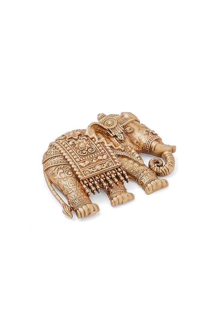 Oxidised Antique Gold Heritage Elephant Brooch by Cosa Nostraa at Pernia's Pop Up Shop
